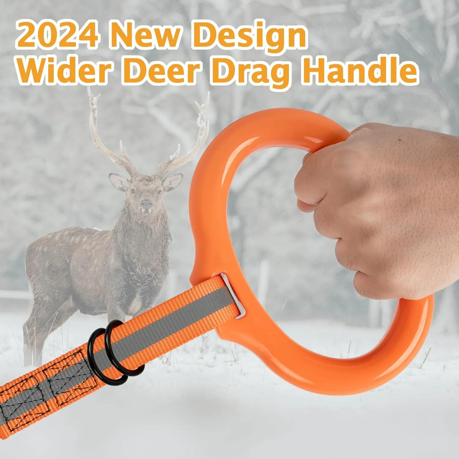 Deer Drag with Wider High-Strength Handle, 6.3ft Rope for Deer Hunting, 1100lbs Load Capacity, Hunting Accessories for Big and Small Game