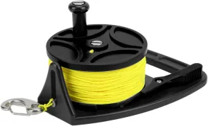 Demeras Kayak Anchor Rope Reel, Multi Purpose Proof Diving Reel 8 Strands Wire High Visibility for Cave Diving(Black Wheel)