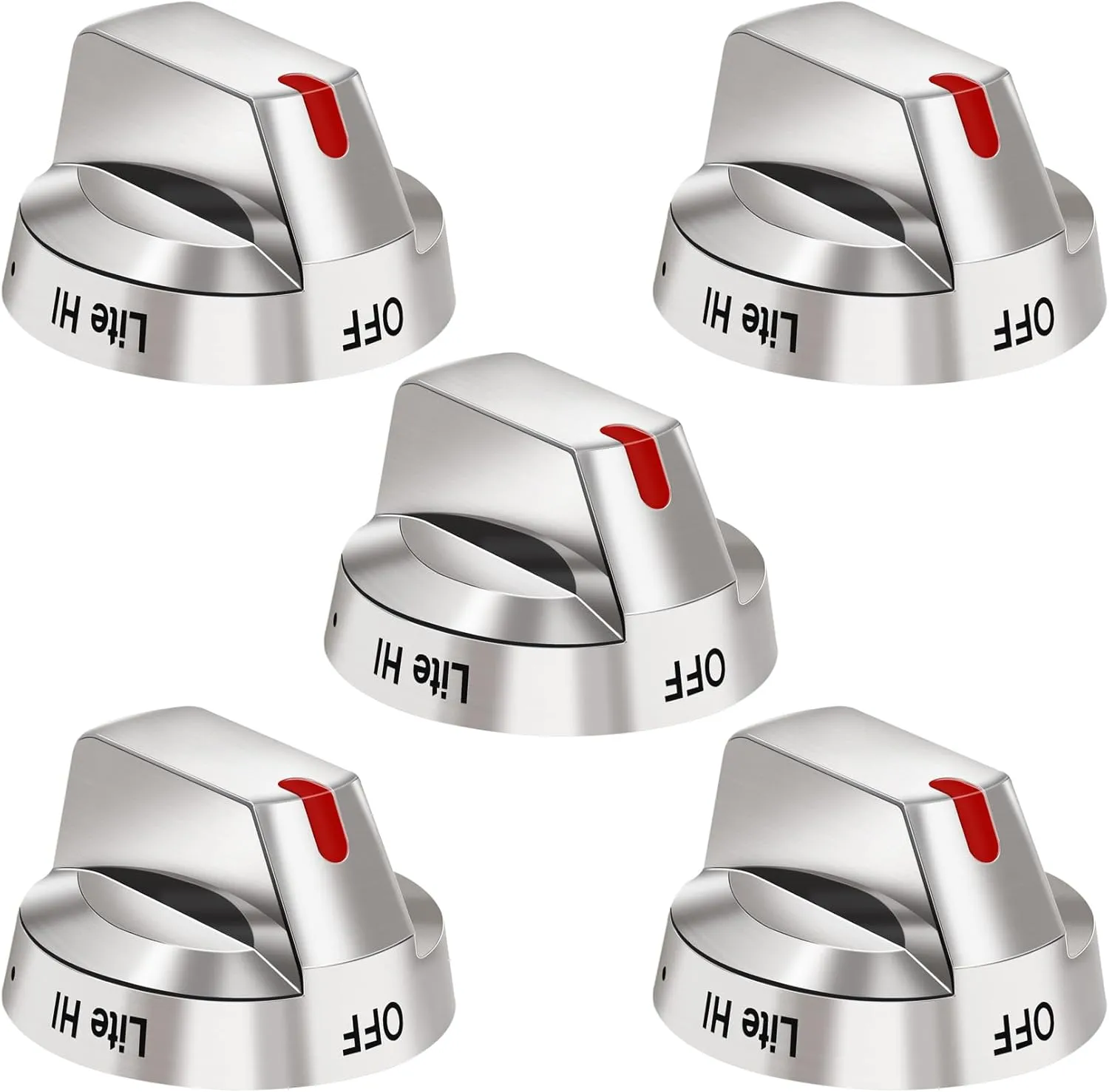 DG64-00473A Top Burner Control Dial Knob Range Oven Replacement Compatible with Samsung Range Oven Gas Stove Knob NX58F5700WS NX58H5600SS NX58H5650WS NX58J7750SS NX58M6850SS （5pcs）