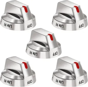 DG64-00473A Top Burner Control Dial Knob Range Oven Replacement Compatible with Samsung Range Oven Gas Stove Knob NX58F5700WS NX58H5600SS NX58H5650WS NX58J7750SS NX58M6850SS （5pcs）