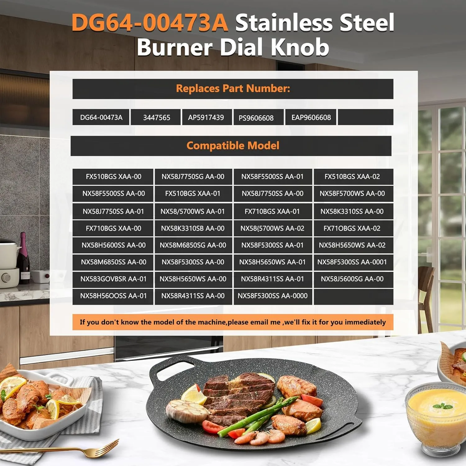 DG64-00473A Top Burner Control Dial Knob Range Oven Replacement Compatible with Samsung Range Oven Gas Stove Knob NX58F5700WS NX58H5600SS NX58H5650WS NX58J7750SS NX58M6850SS （5pcs）