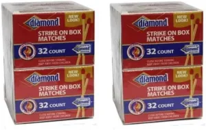 Diamond Strike-On-Box Mini Match Boxes, 10 Packs of 32 Matches per pack, Real Wood, for Grills, Campfires, Candles (2), Red/Blue
