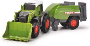 Dickie Toys Fendt Micro Farmer (9 cm) - Tractor Set with Trailer Original Fendt Random Selection for Children from 3 Years, Multi-Colour, 203732002