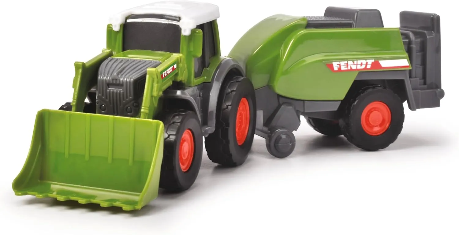 Dickie Toys Fendt Micro Farmer (9 cm) - Tractor Set with Trailer Original Fendt Random Selection for Children from 3 Years, Multi-Colour, 203732002