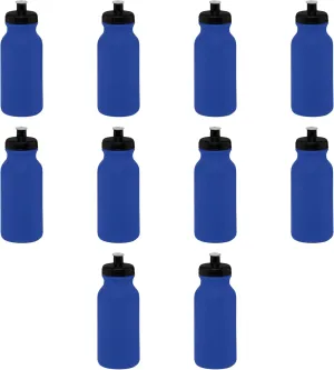 DISCOUNT PROMOS 20 oz. Water Bottles with Push Cap Set of 10, Bulk Pack - Perfect for Gym, Hiking, Camping, Outdoor Sports - Reflex Blue