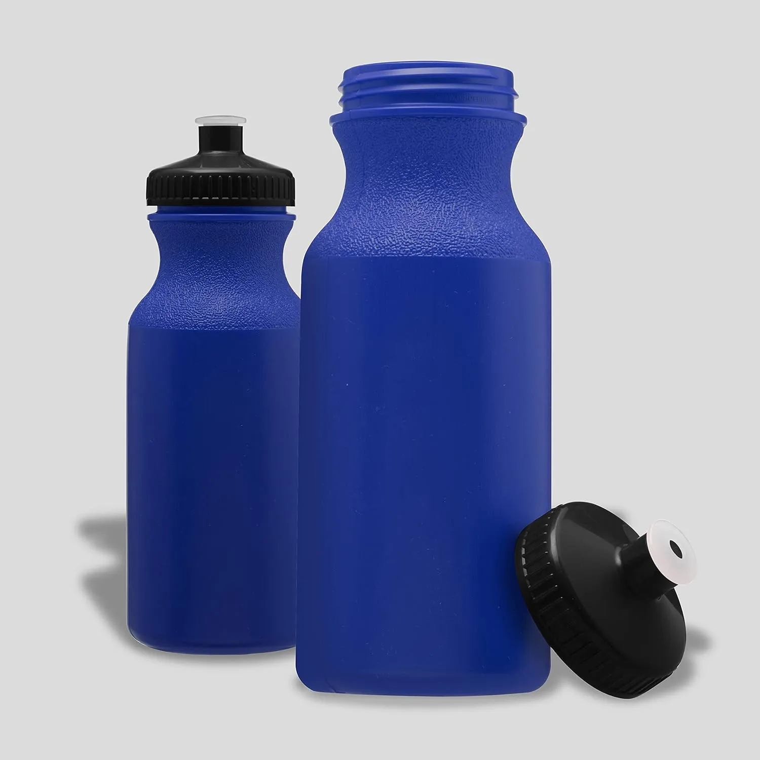 DISCOUNT PROMOS 20 oz. Water Bottles with Push Cap Set of 10, Bulk Pack - Perfect for Gym, Hiking, Camping, Outdoor Sports - Reflex Blue