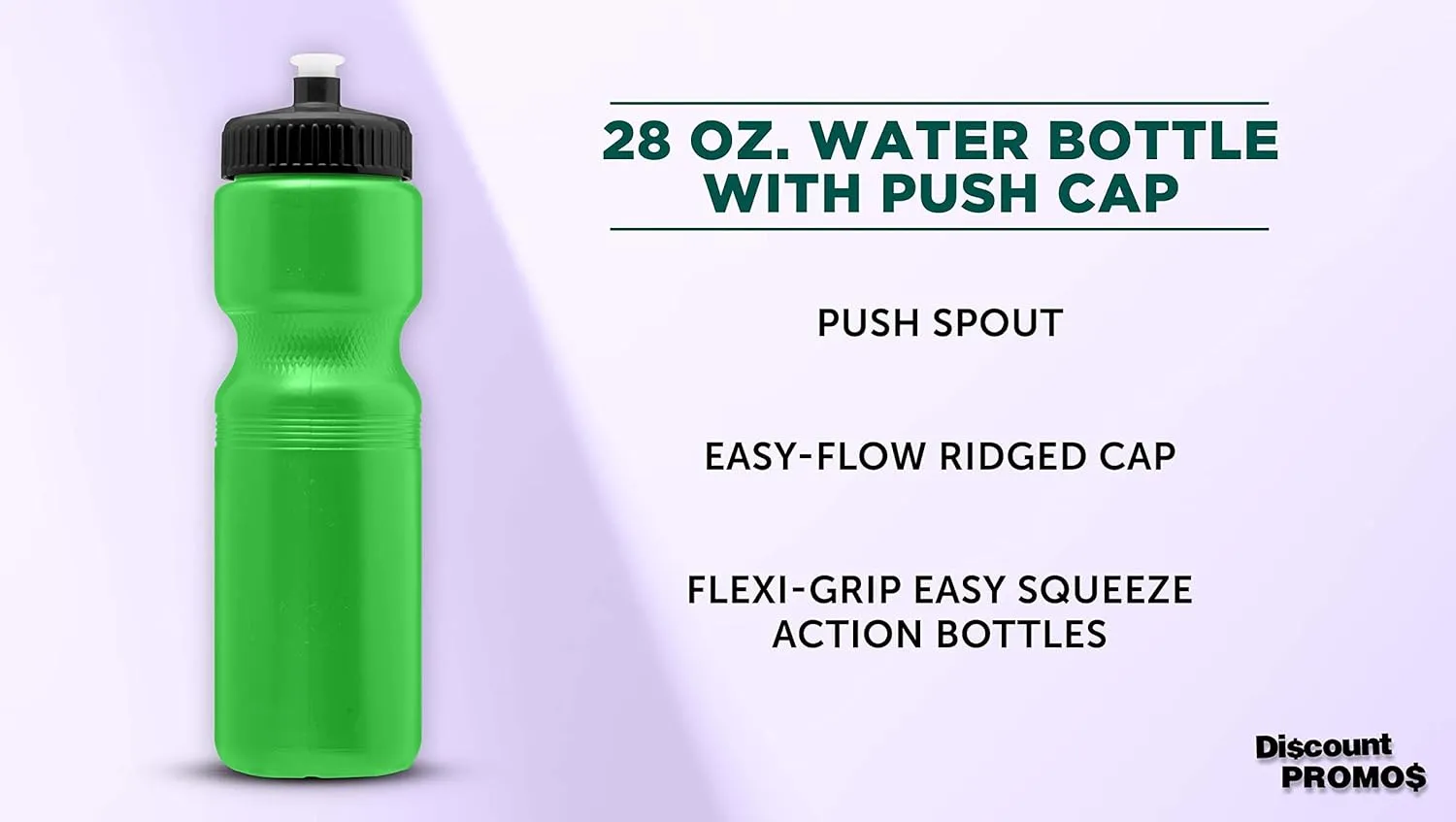 DISCOUNT PROMOS 28 oz. Plastic Water Bottles with Push Cap – Set of 6 – Bulk Pack for Father’s Day – Reusable Sports Bottles for Gym, Hiking, Camping – Neon Green