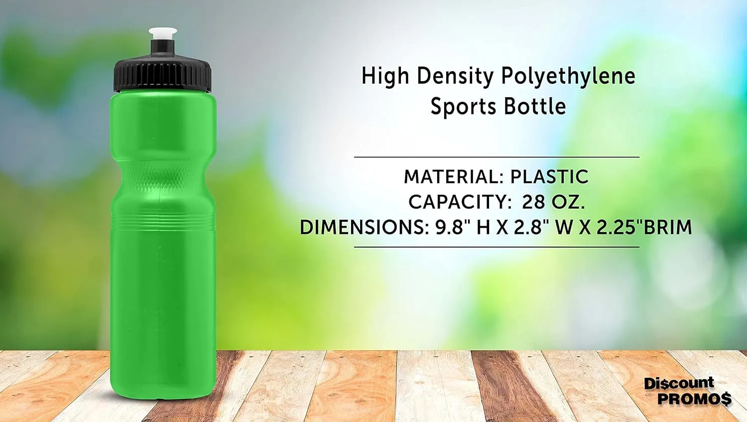 DISCOUNT PROMOS 28 oz. Plastic Water Bottles with Push Cap – Set of 6 – Bulk Pack for Father’s Day – Reusable Sports Bottles for Gym, Hiking, Camping – Neon Green