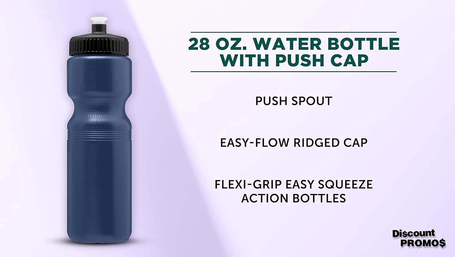 DISCOUNT PROMOS 28 oz. Plastic Water Bottles with Push Cap – Set of 6, Perfect for Mother’s Day Gift – Bulk Pack for Gym, Hiking, Camping, Outdoor Sports – Navy Blue