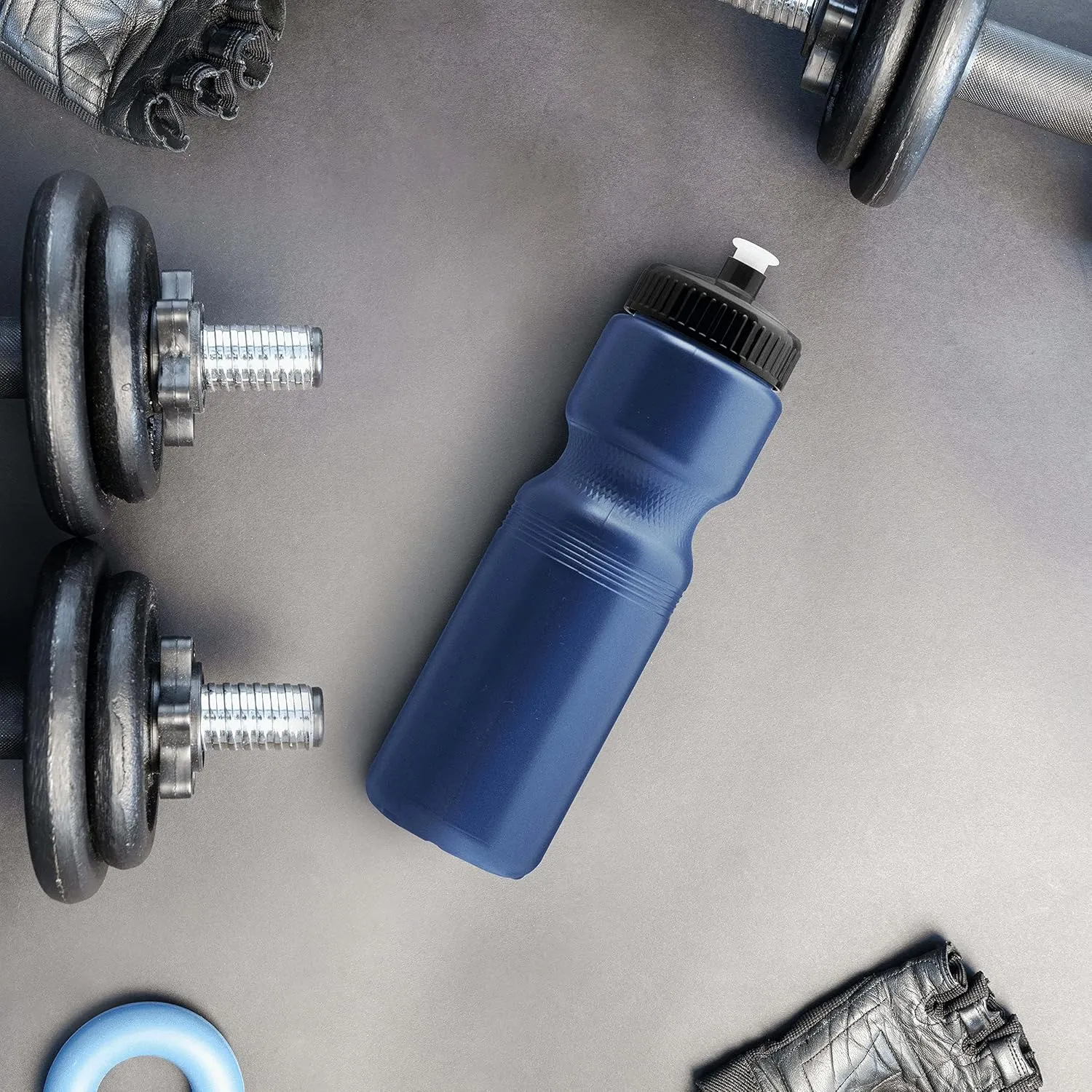 DISCOUNT PROMOS 28 oz. Plastic Water Bottles with Push Cap – Set of 6, Perfect for Mother’s Day Gift – Bulk Pack for Gym, Hiking, Camping, Outdoor Sports – Navy Blue