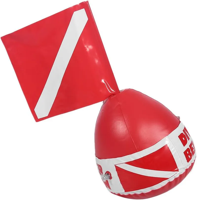Diving Signal Floater, PVC Inflatable Signal Floater with Dive Flag Diving Marker Diving Buoy Ball for Diving Enthusiasts, SPYMINNPOO0s9gh473mf