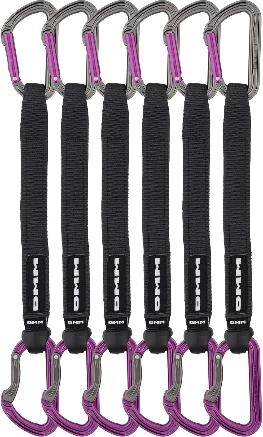 DMM Shadow Quickdraw, 6 Pack, Titanium/Purple, 25 cm, A306P-25VWP6