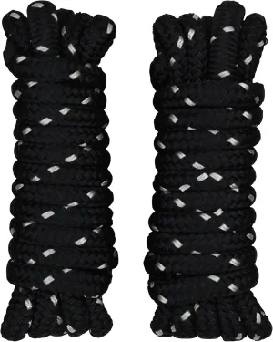 Dock Lines 1/2 Inch – Double Braided Marine Rope – Heavy-Duty Boat Docking – UV & Abrasion Resistant – Marine-Grade with 10” Loop – Black with Silver Tracer - 10 Foot