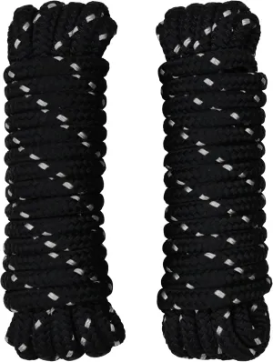Dock Lines 3/8 Inch – Double Braided Marine Rope – Heavy-Duty Boat Docking – UV & Abrasion Resistant – Marine-Grade with 10” Loop – Black with Silver Tracer - 20 Foot