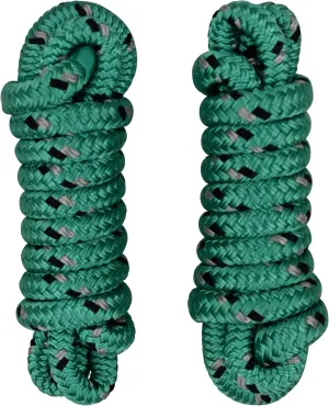 Dock Lines 3/8 Inch – Double Braided Marine Rope – Heavy-Duty Boat Docking – UV & Abrasion Resistant – Marine-Grade with 10” Loop – Green with Black Tracer - 6 Foot