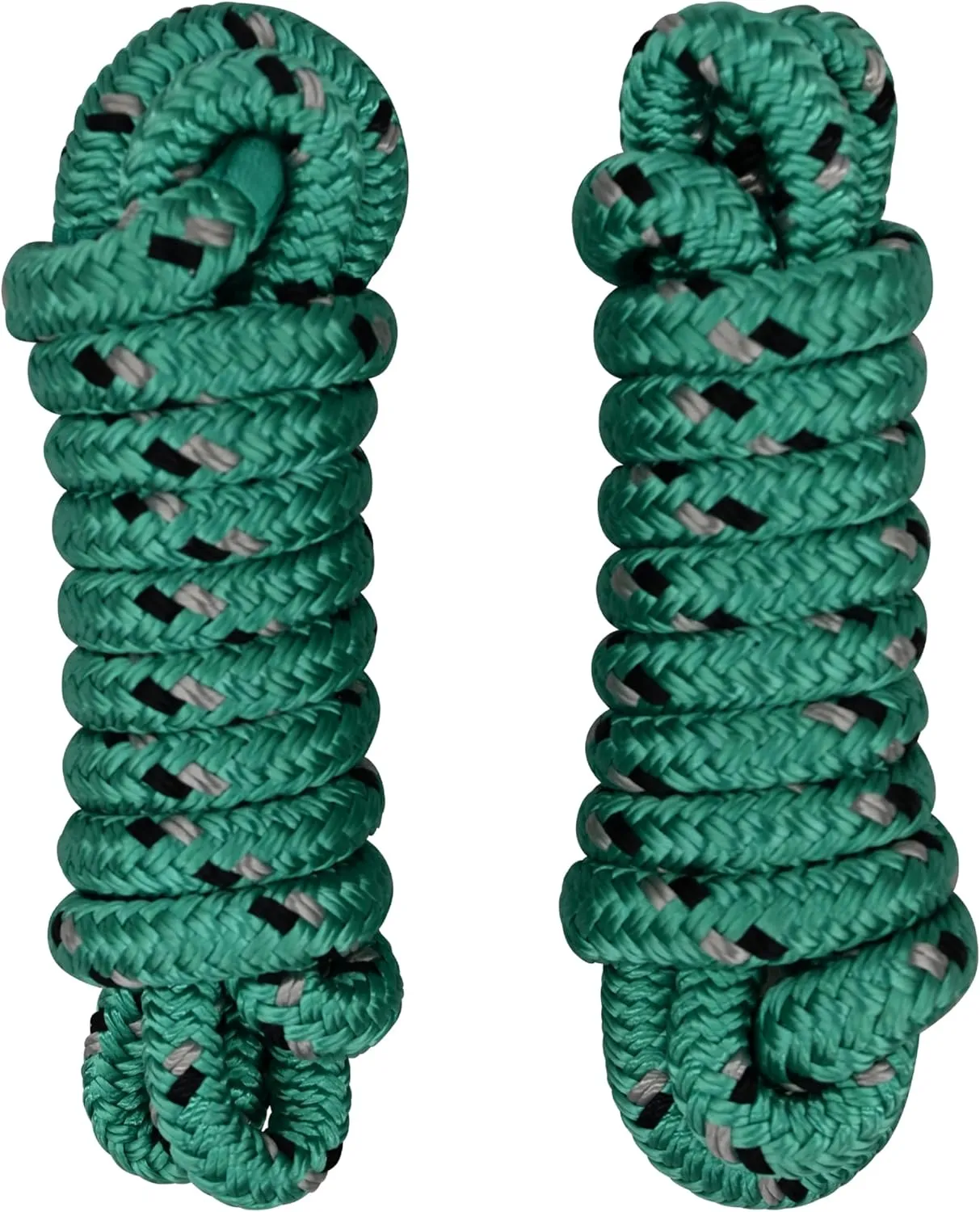 Dock Lines 3/8 Inch – Double Braided Marine Rope – Heavy-Duty Boat Docking – UV & Abrasion Resistant – Marine-Grade with 10” Loop – Green with Black Tracer - 6 Foot