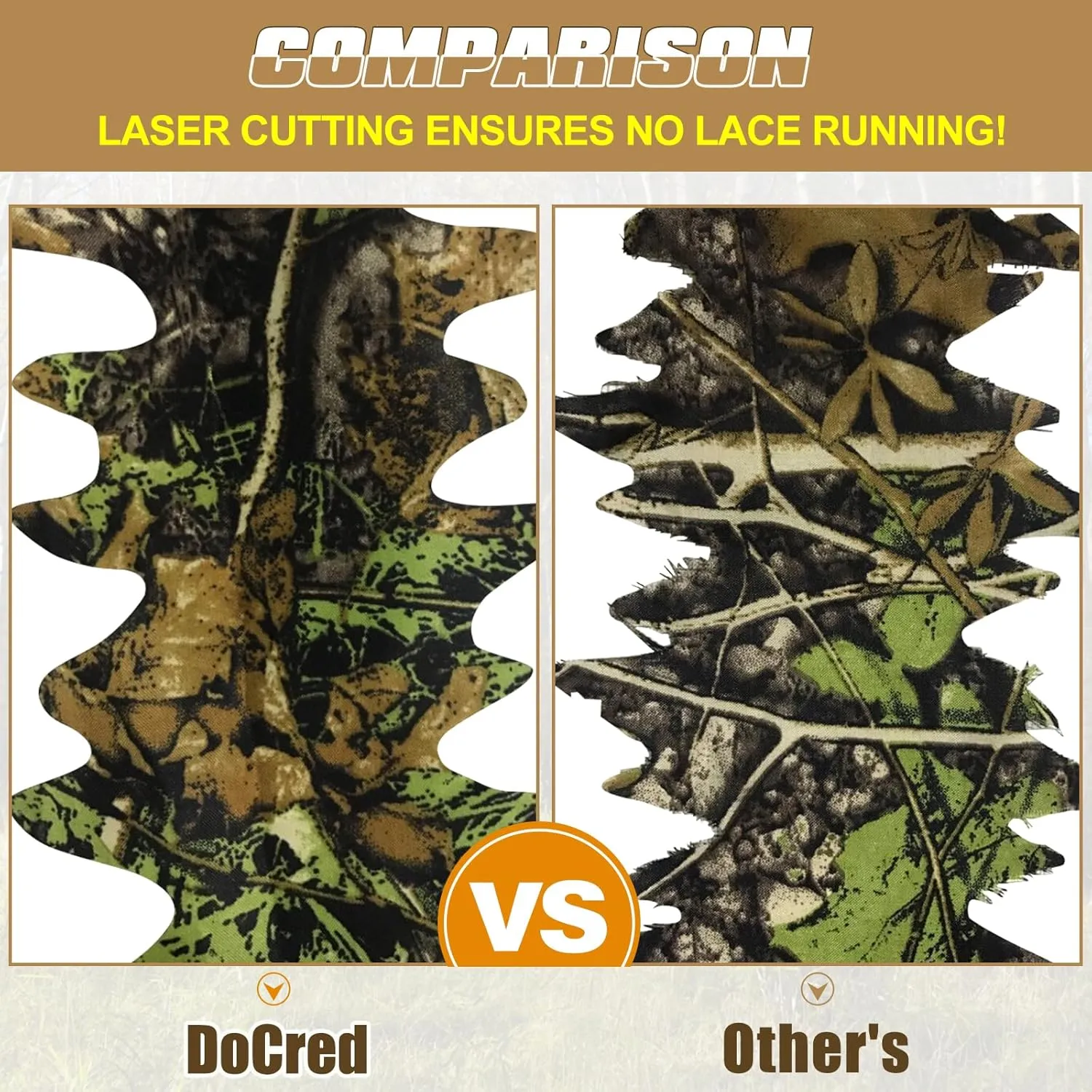 DoCred Ghillie Suit 3D Leafy Camo Hunting Suit, Leaf Camouflage Gilly for Men