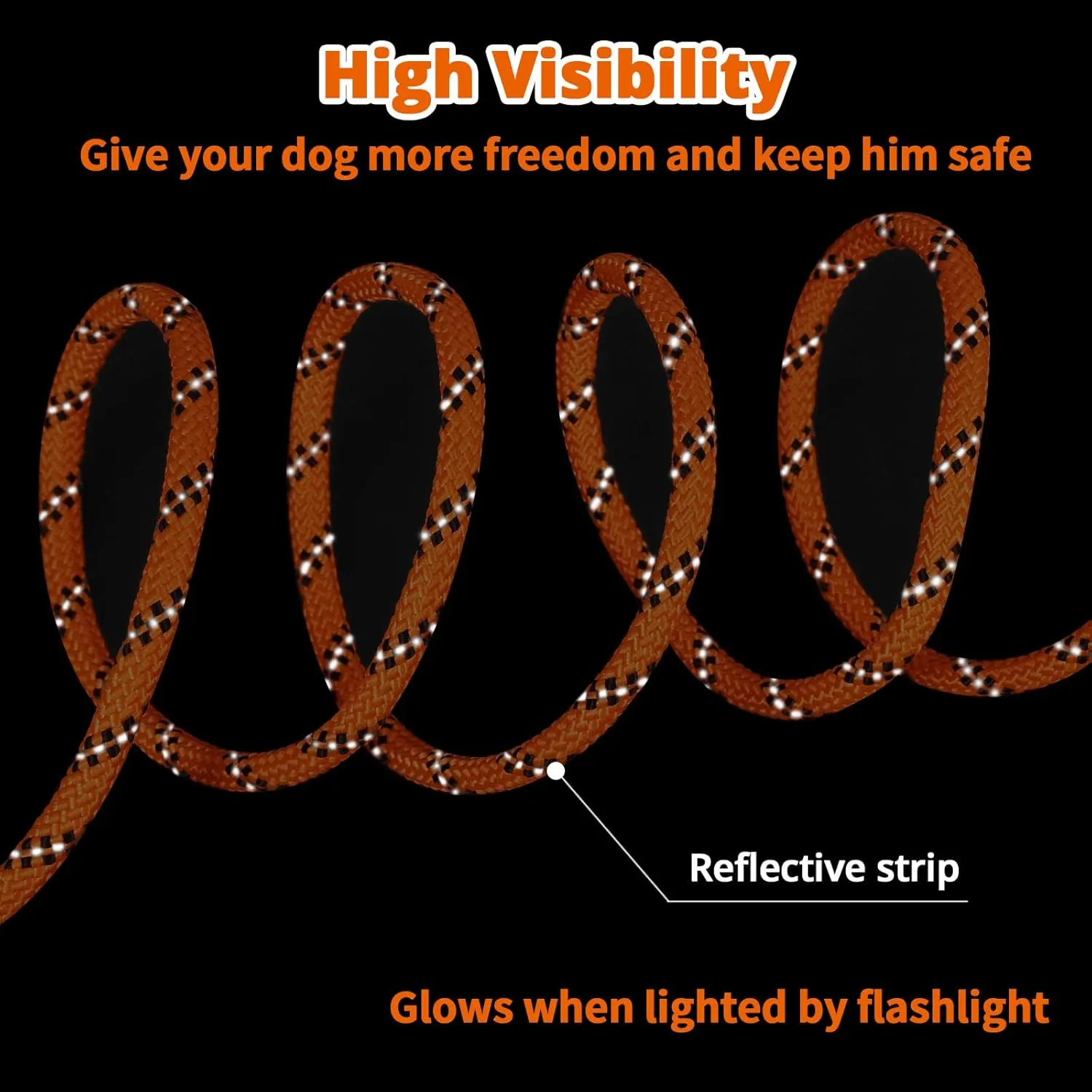 Dog Tie Out Cable for Camping - 50ft/70ft/100ft Portable Reflective Overhead Trolley System for Dogs up to 300lbs - Dog Lead for Yard Camping | Parks | Outdoor Events
