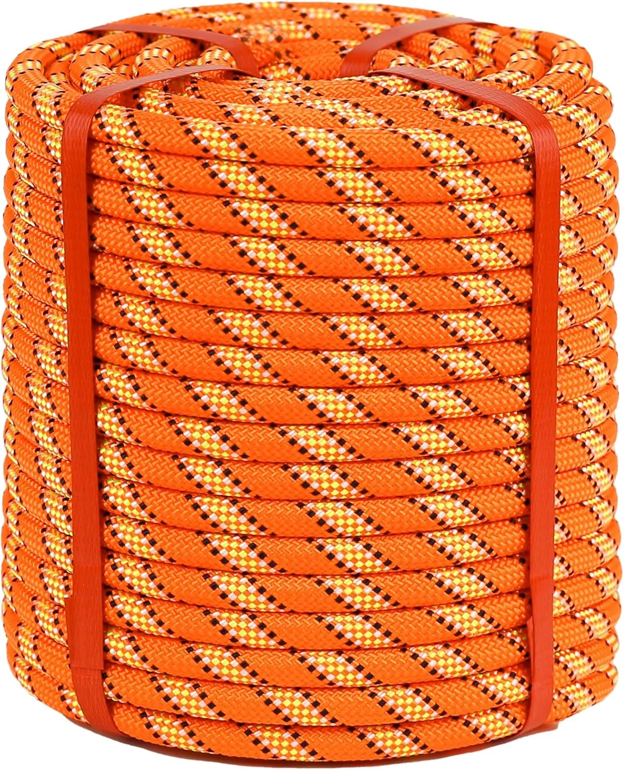 Double Braid Arborist Rope Orange(1/2 in x 150 ft) Arborist Rigging Polyester Rope - 48 Strand Rope Swing for Tree Bull Rope for Outdoor, Climbing, Swing, Sailing