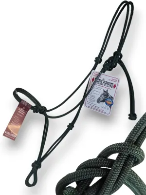 Double Diamond 6mm Nylon Reata Arabian Sized Horse Halters | Built by Cowboys, Tested by Broncs | Buck Brannaman Series | Arabian Size (Hunter Green)