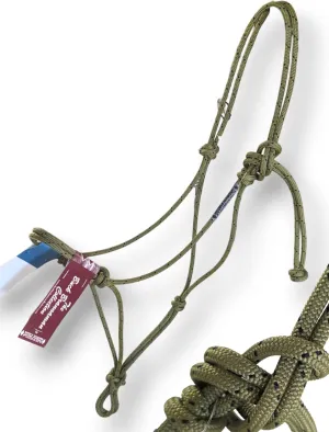 Double Diamond 6mm Nylon Reata Arabian Sized Horse Halters | Built by Cowboys, Tested by Broncs | Buck Brannaman Series | Arabian Size (Lime/Black Tracer)