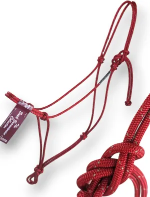 Double Diamond 6mm Nylon Reata Horse Halters | Built by Cowboys, Tested by Broncs | Buck Brannaman Series (Red w/Tan Tracer)