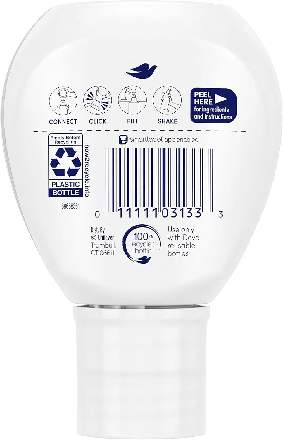 Dove Body Wash Concentrate Refill Shea & Warm Vanilla 4 pack for Instantly Soft Skin Refill for use reusable bottle 4 fl oz (makes 16 fl oz)