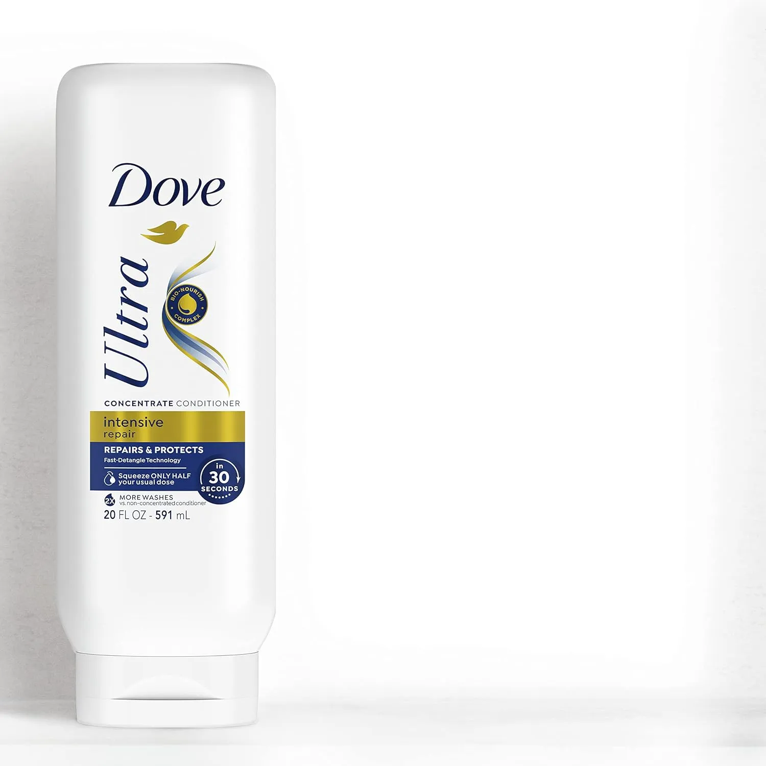 Dove Ultra Intensive Repair Concentrate Conditioner for Damaged Hair Fast Detangle Technology Repairs and Protects in 30 Seconds with 2X More Washes 20 oz
