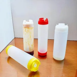 Dual-Head Squeeze Bottle - Ketchup and Dressing Dispenser
