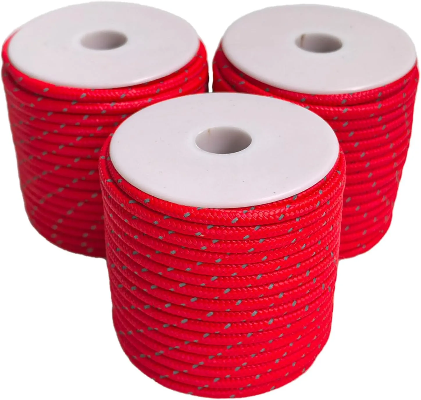Dyneema Reflective Rope -2mm 400kg Fracture Strain - Suitable for Tents, Kite Surfing, and Other 65 feet (red, 2mm) (red, 4mm)