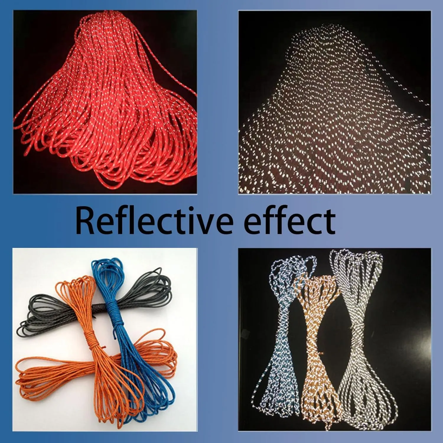 Dyneema Reflective Rope -2mm 400kg Fracture Strain - Suitable for Tents, Kite Surfing, and Other 65 feet (red, 2mm) (red, 4mm)
