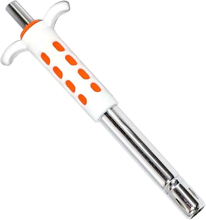 Easy Grip Stainless Steel Regular Gas Lighters for Gas Stoves, Restaurants & Kitchen Use (Orange)-1 Pack