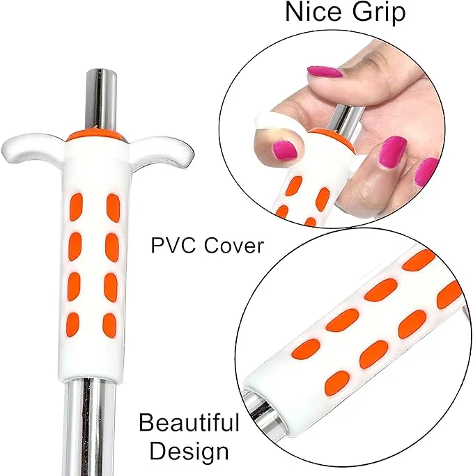Easy Grip Stainless Steel Regular Gas Lighters for Gas Stoves, Restaurants & Kitchen Use (Orange)-1 Pack