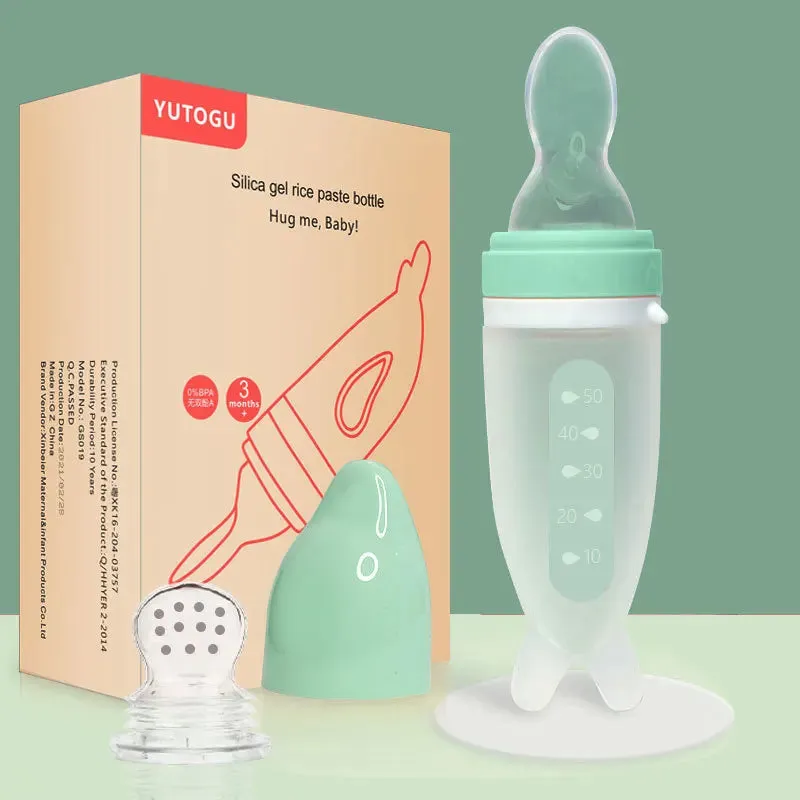 Easy Squeeze Silicone Baby Food Feeding Spoon