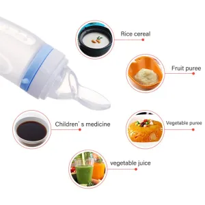 Easy Squeeze Silicone Baby Food Feeding Spoon