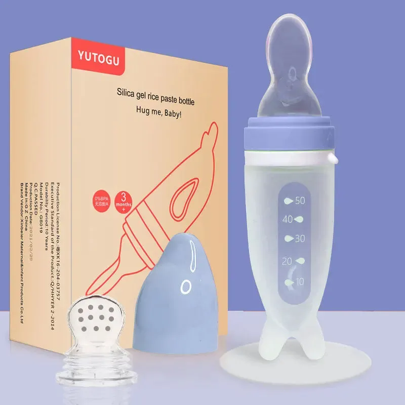 Easy Squeeze Silicone Baby Food Feeding Spoon