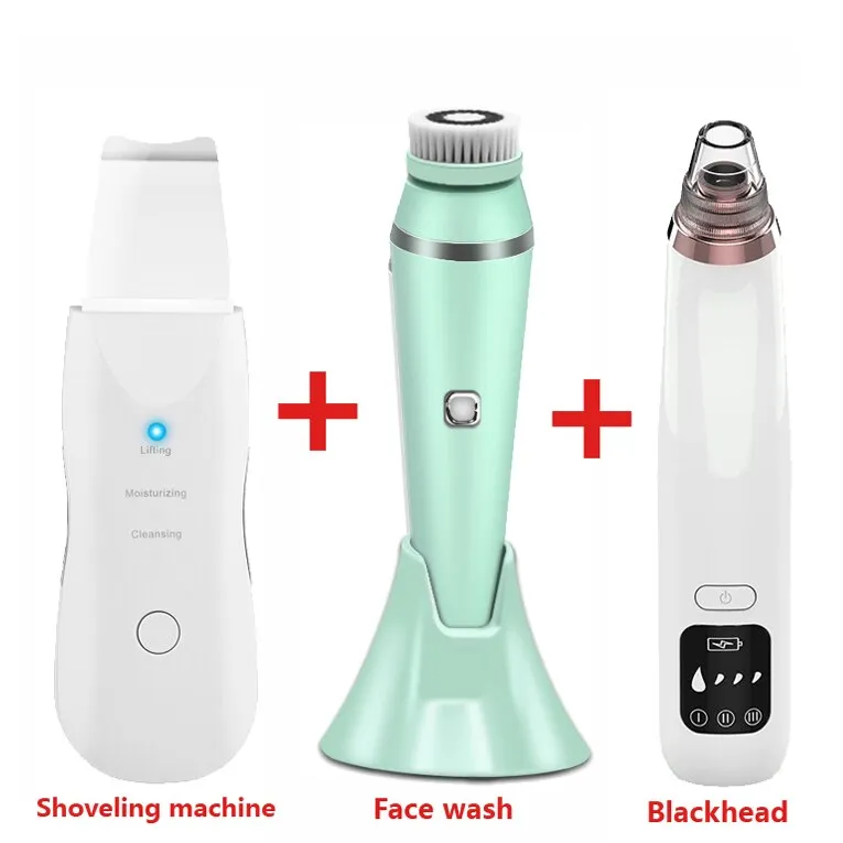 Electric Ultrasonic Face Care Skin Scrubber Vacuum Blackhead Remove Facial Cleaning Beauty Instrument Silicone Cleansing Brush