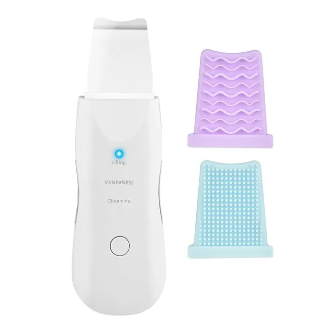 Electric Ultrasonic Face Care Skin Scrubber Vacuum Blackhead Remove Facial Cleaning Beauty Instrument Silicone Cleansing Brush
