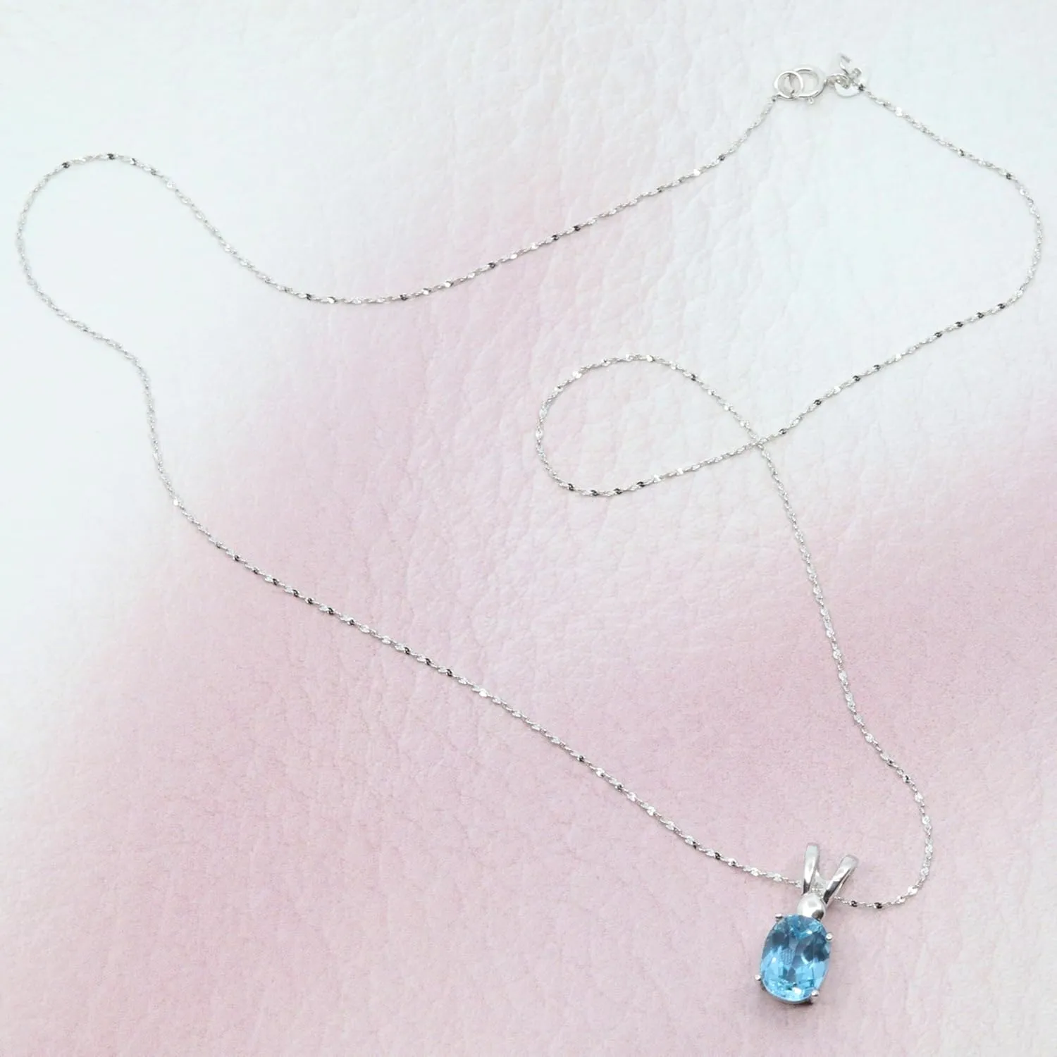 Elegant Genuine Gemstone and Pearl Pendant Necklace Collection in 18K White Gold Over Sterling Silver – London or Swiss Blue Topaz, Blue Sapphire, and Freshwater Cultured Pearls