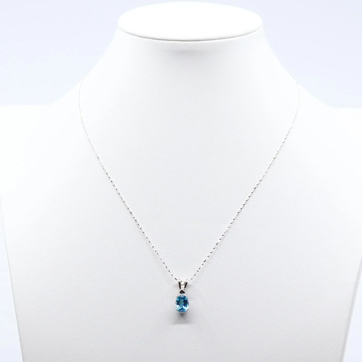 Elegant Genuine Gemstone and Pearl Pendant Necklace Collection in 18K White Gold Over Sterling Silver – London or Swiss Blue Topaz, Blue Sapphire, and Freshwater Cultured Pearls