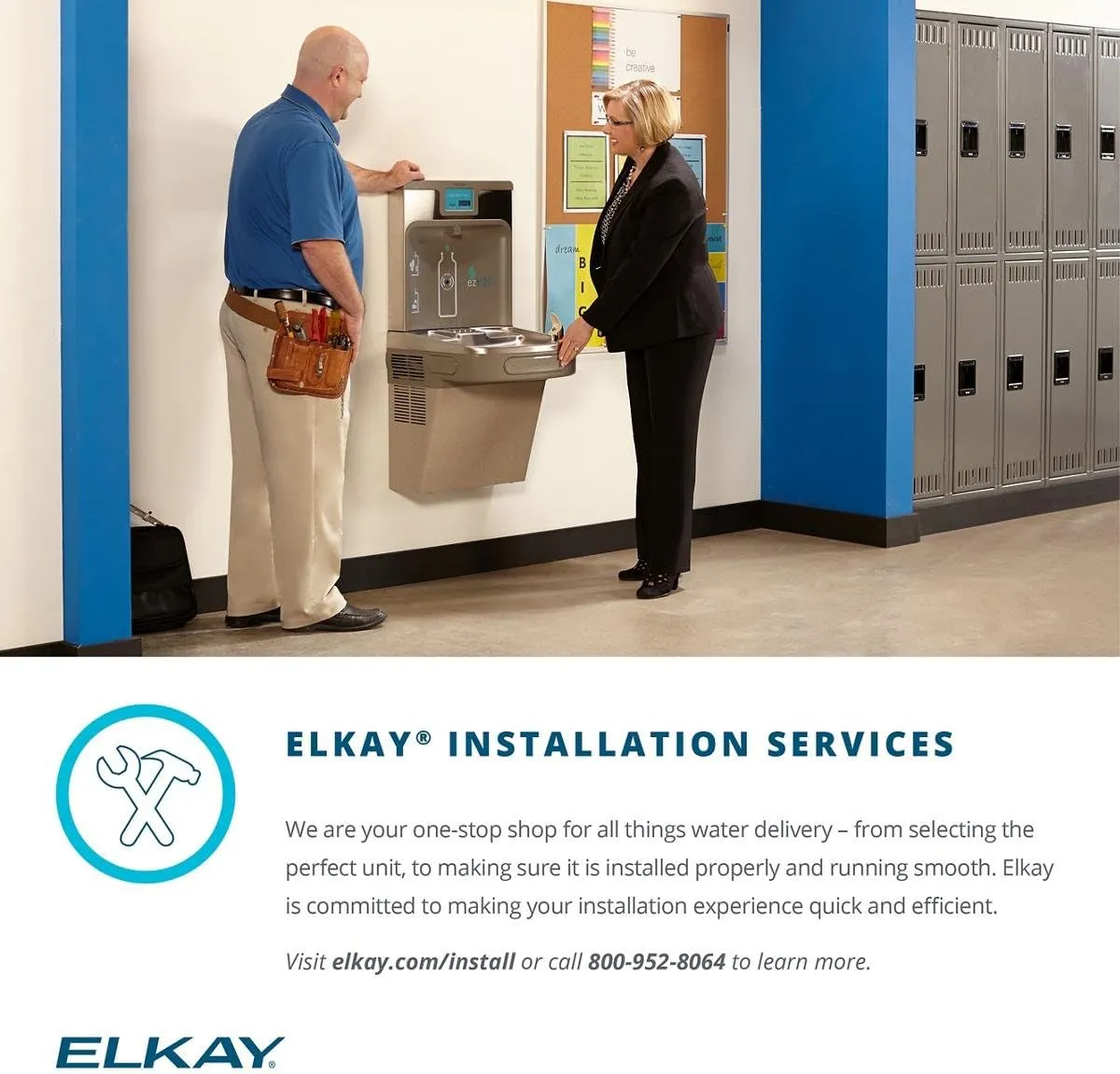Elkay EZSTL8WSSK EZH2O Bottle Filling Station & Versatile Bi-Level ADA Cooler, Non-Filtered 8 GPH Stainless
