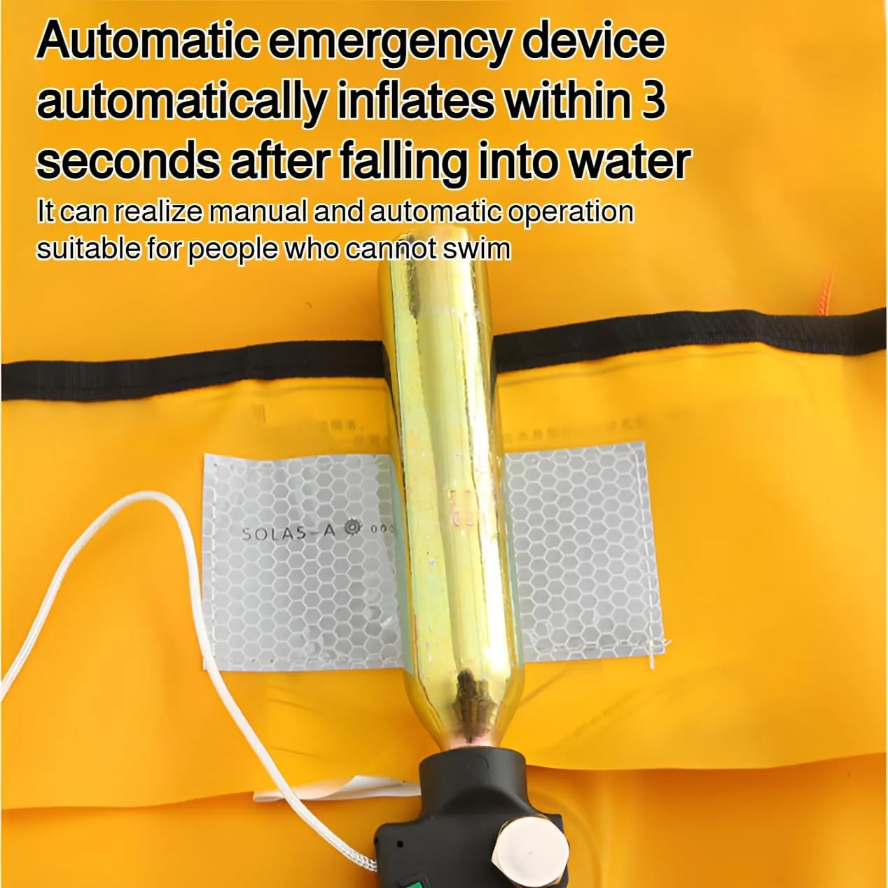 [Ellniges] Professional Grade Auto-Inflate Life Vest - 【Dual Safety System】, Weather Adjustable Straps, Maritime Ready with Reflective Panels & Survival Whistle, Tear- Oxford