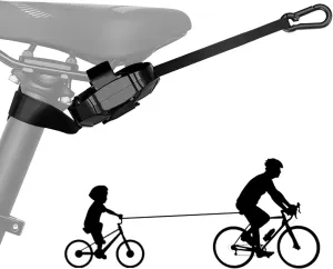 ENLEE Bike Tow Rope for Kids Retractable Bicycle Traction Rope Portable Outdoor Riding Parent-Child Bike Tow Strap for Children Grandparents Black