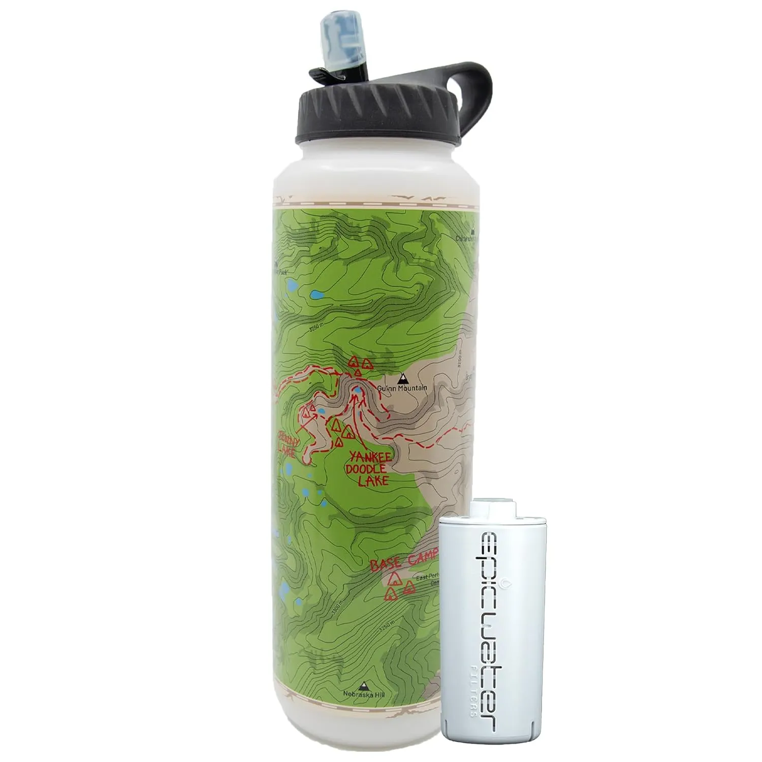 Epic Water Filters Nalgene OG Water Bottle with Filter, USA Made, BPA Free, Removes 99.99% Tap Water Contaminants, Forever Chemicals, Leave No Trace, 48 oz