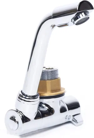 Faucet for Boat Caravan Gas Stove for Camping Combo Full Copper 360° Turning Hot Cold Folding Tap Polished Surface