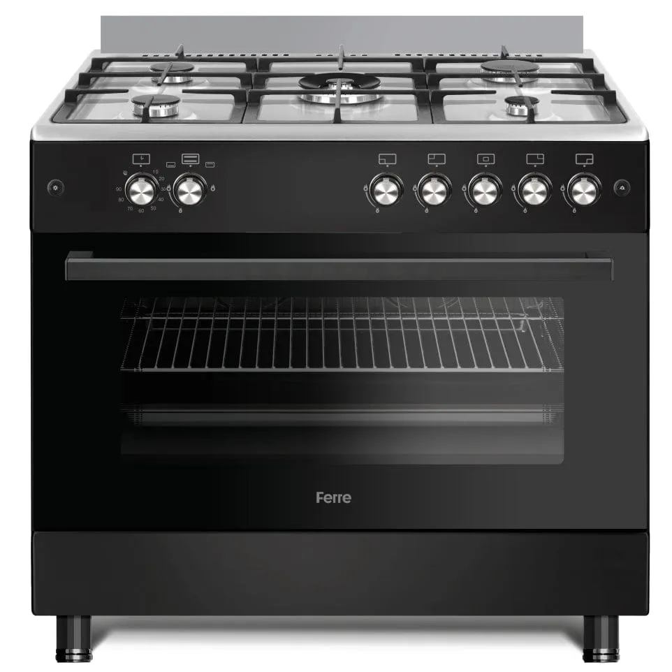 Ferre 90cm Black Free Standing Gas Stove F9S50G2.HIB