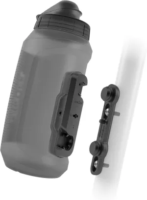 FIDLOCK Twist Bottle 750ml/25oz   Base Systems | New Leak-Proof, Self-Sealing Bottle Cap | Bike Water Bottle Holder with No Screws & Attached Bottle | Cage Free Magnetic Rack | Smoke