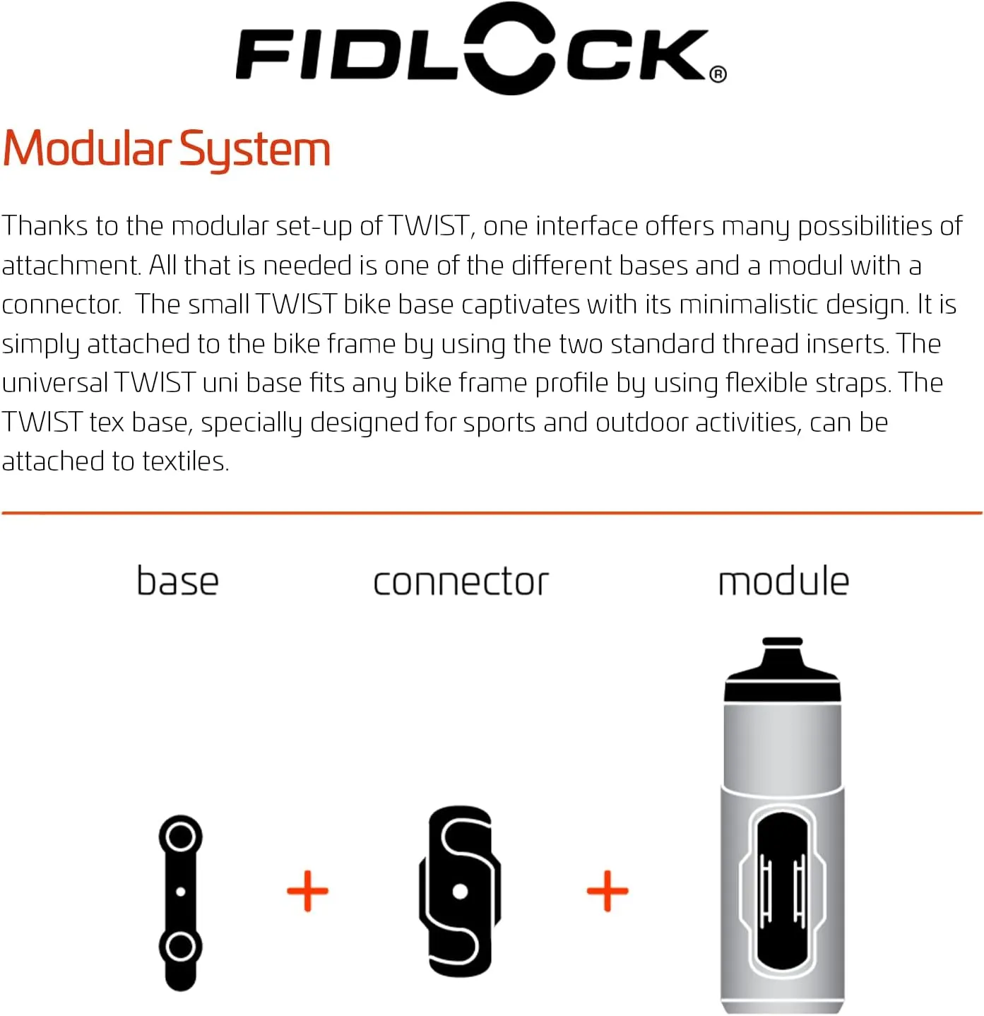 FIDLOCK Twist Replacement Bottle 590ml/20oz | Includes Twist Bottle Only (Twist Base Not Included) | Clear