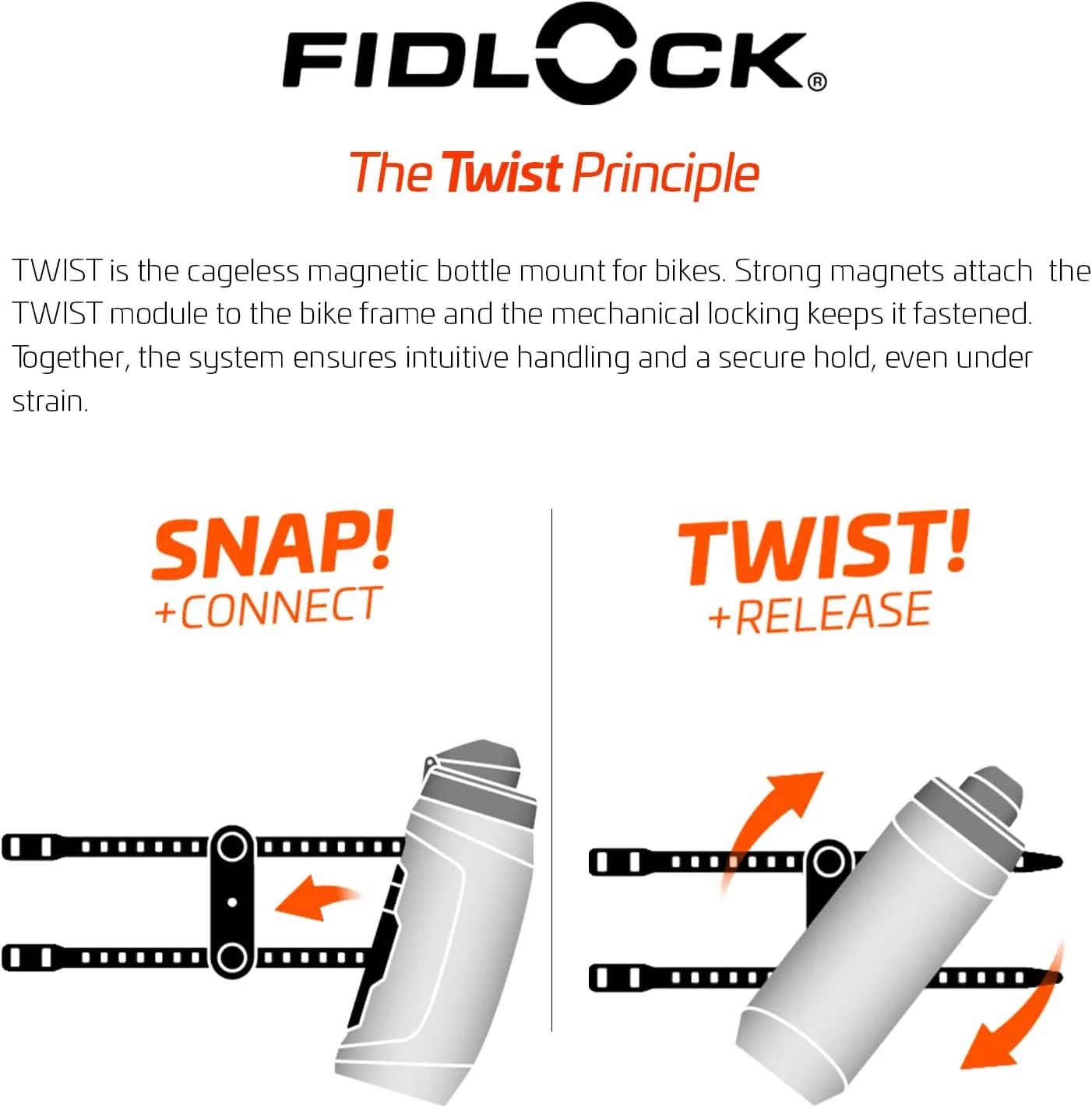 FIDLOCK Twist Replacement Bottle 590ml/20oz | Includes Twist Bottle Only (Twist Base Not Included) | Clear