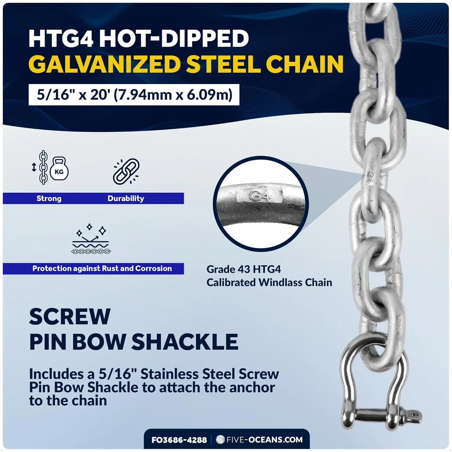 Five Oceans Delta Style Wing Boat Anchor – Premium Series, Ideal for Pontoon & Fishing Boats, Multiple Size & Material Option